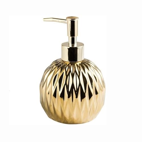 Seifenspender Moderner Seifenspender, goldener Keramik-Flüssigkeitsspender mit Reliefgeometrie, Lotion-Pumpflasche Compatible with Küchenarbeitsplatte und Badezimmer, 350 ml Seifenausschütter(Gold) Seifenspender Moderner Seifenspender, goldener Keramik-Flüssigkeitsspender mit Reliefgeometrie, Lotion-Pumpflasche Compatible with Küchenarbeitsplatte und Badezimmer, 350 ml Seifenausschütter(Gold) von JUSKAQZYI