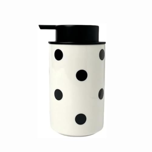 Seifenspender Pumpflaschenspender, Keramik-Seifenspender, gepunktet, Flüssigkeit, modern, schlicht, Lotion, nordischer Stil, Bauernhaus, künstlerische Heimdekoration Seifenausschütter(Polka Dots) von JUSKAQZYI
