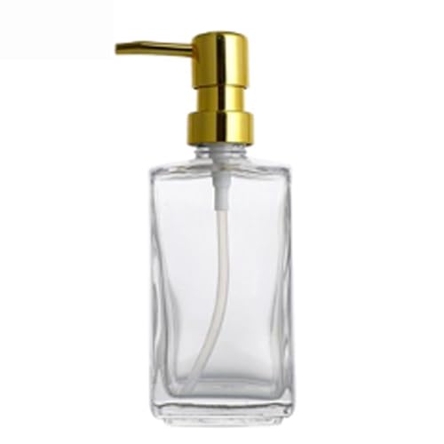Seifenspender Seifenspender aus Glas for die Küche, nachfüllbarer Handseifenspender mit rostfreier Edelstahlpumpe, transparenter Seifenspender for das Badezimmer for Handseife Seifenausschütter(B) von JUSKAQZYI