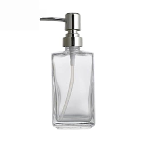 Seifenspender Seifenspender aus Glas for die Küche, nachfüllbarer Handseifenspender mit rostfreier Edelstahlpumpe, transparenter Seifenspender for das Badezimmer for Handseife Seifenausschütter(C) von JUSKAQZYI