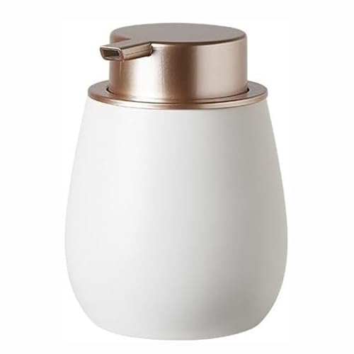 Seifenspender Seifenspender aus Keramik mit ABS-Pumpe, zylindrische Lotionspenderflasche im schlichten Design, for Küche, Badezimmer, Waschraum Seifenausschütter(Blanc,A) von JUSKAQZYI