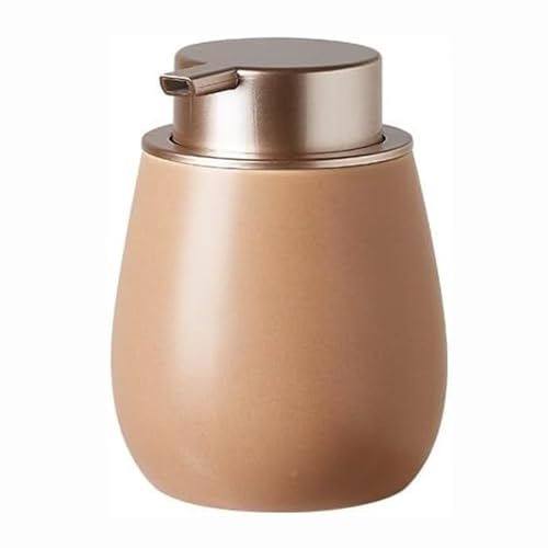 Seifenspender Seifenspender aus Keramik mit ABS-Pumpe, zylindrische Lotionspenderflasche im schlichten Design, for Küche, Badezimmer, Waschraum Seifenausschütter(Bruin,A) von JUSKAQZYI