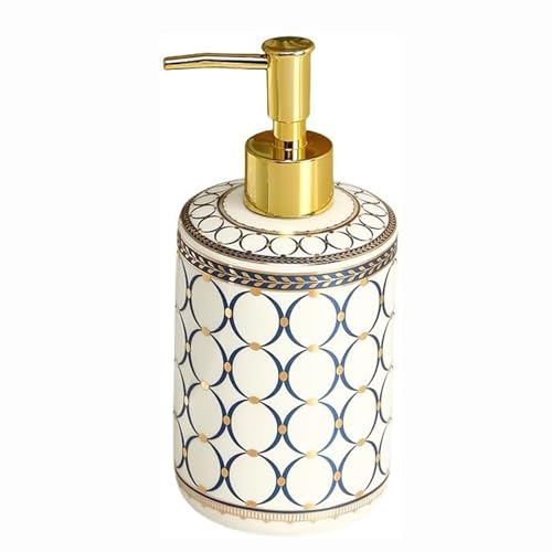 Seifenspender Wohndekor, Keramik-Seifenspender, Dekoration for Küche, Flüssigkeit, Badezimmer, Vintage, elegantes Streifenmuster, Pumpflasche, Bohemian-Farmhouse-Kunst Seifenausschütter(Circle Blue) Seifenspender Wohndekor, Keramik-Seifenspender, Dekoration for Küche, Flüssigkeit, Badezimmer, Vintage, elegantes Streifenmuster, Pumpflasche, Bohemian-Farmhouse-Kunst Seifenausschütter(Circle Blue) von JUSKAQZYI