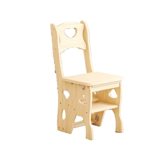 klappleiter Treppenhocker aus Massivholz mit rutschfestem, breitem Pedal, multifunktionale Klapptrittleiter, geeignet for den Innenbereich von Haushalten trittleiter(Legno) von JUSKAQZYI