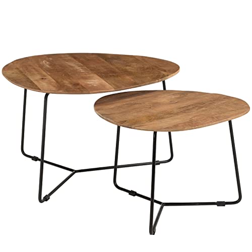 JUSNOVA 2er Set Couchtisch Ivy organische Form Mango Metall Beistelltisch Sofatisch JUSNOVA 2er Set Couchtisch Ivy organische Form Mango Metall Beistelltisch Sofatisch von JUSNOVA