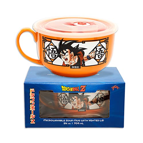 JUST FUNKY Dragon Ball Z Keramiktasse mit Deckel, Goku & Vegeta-Design, 680 ml, hochwertige langlebige Konstruktion, ideal für heiße und kalte Getränke, offizielles Lizenzprodukt von Just Funky