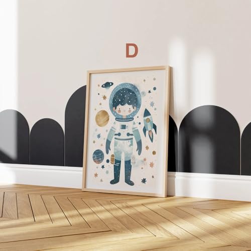 JUST GOOD MOOD Astronaut Poster Kinderzimmer · Geschenkidee für Kinder · Kinderzimmer Deko · Weltraum Rakete & Planeten · Deko Print ohne Rahmen Bild D, Größe 20x25cm von JUST GOOD MOOD