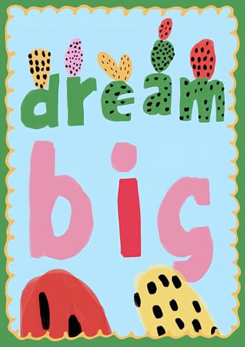 JUST GOOD MOOD Poster Kinderzimmer · Dream Big Spruchposter · Motivierende Wanddeko in bunten Farben · Mut & Fantasie fürs Kinderzimmer · Ohne Rahmen Größe 100x150cm von JUST GOOD MOOD