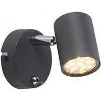 Beweglicher Wandstrahler Schwarz Schalter GU10 T:12 cm von JUST LIGHT GmbH