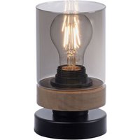 Blendarme Tischleuchte Rauchglas Holz E27 H:18 cm klein Blendarme Tischleuchte Rauchglas Holz E27 H:18 cm klein von JUST LIGHT GmbH