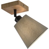 Deckenspot Stoffschirm Holz E27 verstellbar Taupe Natur Deckenspot Stoffschirm Holz E27 verstellbar Taupe Natur von JUST LIGHT GmbH