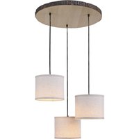 Hängelampe 3-flammig Holz Stoff B:52 cm E27 blendarm Hängelampe 3-flammig Holz Stoff B:52 cm E27 blendarm von JUST LIGHT GmbH