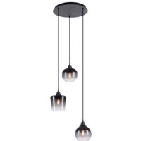 Hängeleuchte Glas Metall Rauchgrau Schwarz E14 B:38 cm von JUST LIGHT GmbH