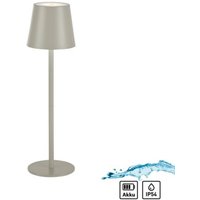 LED Akku Tischlampe Metall IP54 Touch Dimmen in Greige von JUST LIGHT GmbH