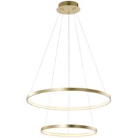 LED Pendelleuchte Ringe in Gold Metall Ø50 cm 3000 K LED Pendelleuchte Ringe in Gold Metall Ø50 cm 3000 K von JUST LIGHT GmbH