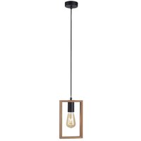 Natürliche Pendelleuchte Holz Metall L:15 cm E27 Retro von JUST LIGHT GmbH