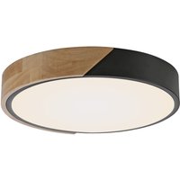 Runde LED Deckenlampe Holz Ø32 cm Schwarz Natur 2520 lm von Just Light