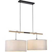 Runde Pendelleuchte Papier Holz E27 107 cm gemütlich von JUST LIGHT GmbH