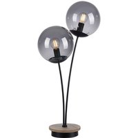 Stylische Tischlampe Rauchglas Holz E14 60 cm 2-flammig Stylische Tischlampe Rauchglas Holz E14 60 cm 2-flammig von JUST LIGHT GmbH