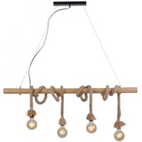 Vintage Pendelleuchte Holzbalken Tau Seil E27 100 cm Vintage Pendelleuchte Holzbalken Tau Seil E27 100 cm von JUST LIGHT GmbH