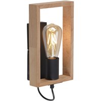 Wandlampe mit Schalter Holz Metall H:25 cm E27 Retro von JUST LIGHT GmbH