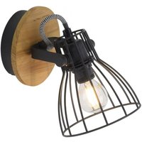 Wandstrahler Holz Metall Drahtschirm E14 verstellbar Wandstrahler Holz Metall Drahtschirm E14 verstellbar von JUST LIGHT GmbH