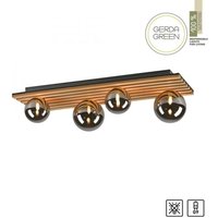 Wohnliche Deckenlampe Glaskugeln Holz G9 80 cm Natur von Just Light