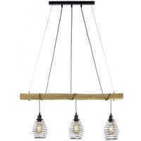 Wohnliche Pendelleuchte E27 90 cm Schwarz Natur Vintage von JUST LIGHT GmbH