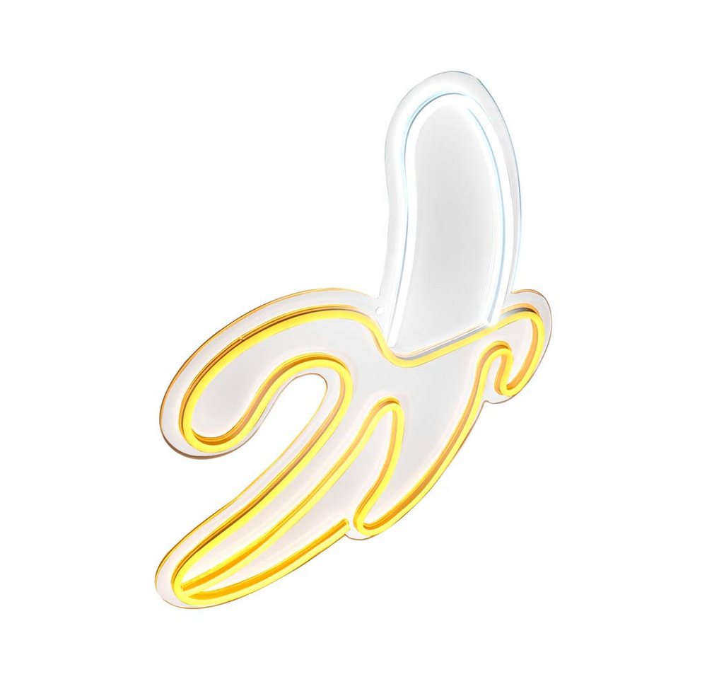 JUST LIGHT Dekolicht, Leuchtmittel nicht inklusive, Wandleuchte Wandlampe Neon Dekolampe Wohnzimmerleuchte Banane LED H 60 von JUST LIGHT