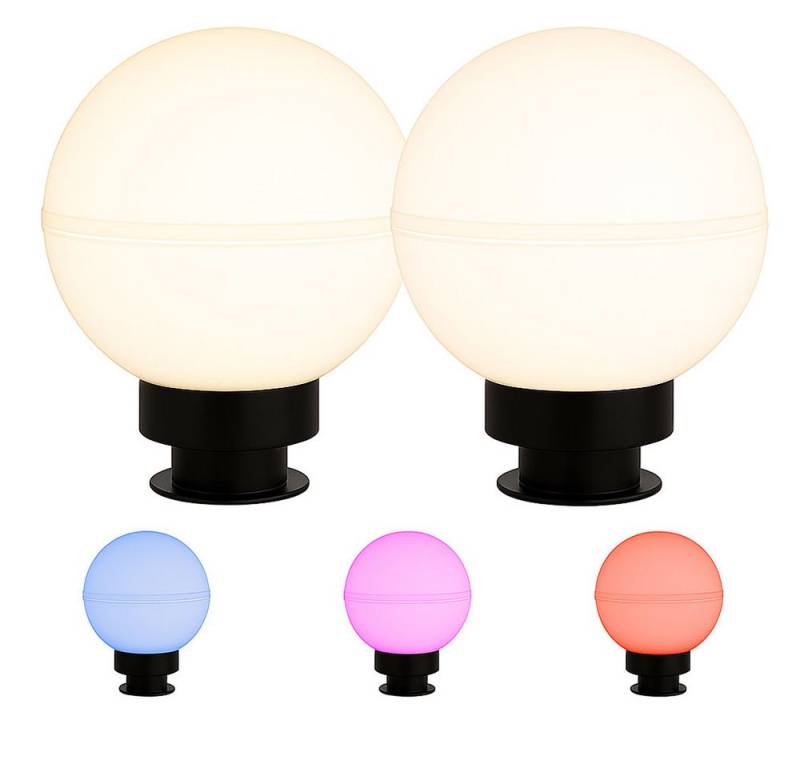 JUST LIGHT Kugelleuchte, Leuchtmittel inklusive, Warmweiß, Farbwechsel, Kugelleuchte Stecklampe RGB LED Fernbedienung Erdspieß Kabel 5m 2x von JUST LIGHT