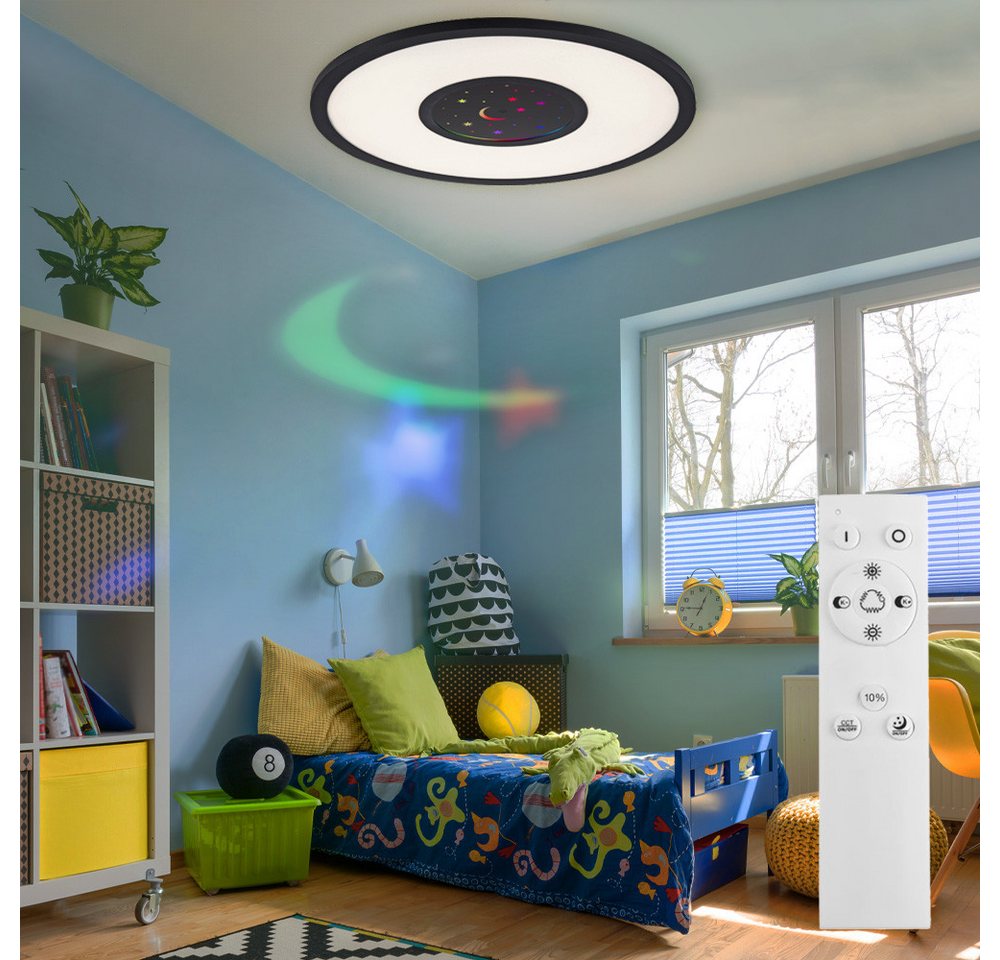 JUST LIGHT LED Deckenleuchte, LED-Leuchtmittel fest verbaut, Warmweiß, Neutralweiß, Deckenleuchte Wohnzimmerlampe LED Fernbedienung RGB Drehscheibe Dimmer JUST LIGHT LED Deckenleuchte, LED-Leuchtmittel fest verbaut, Warmweiß, Neutralweiß, Deckenleuchte Wohnzimmerlampe LED Fernbedienung RGB Drehscheibe Dimmer von JUST LIGHT