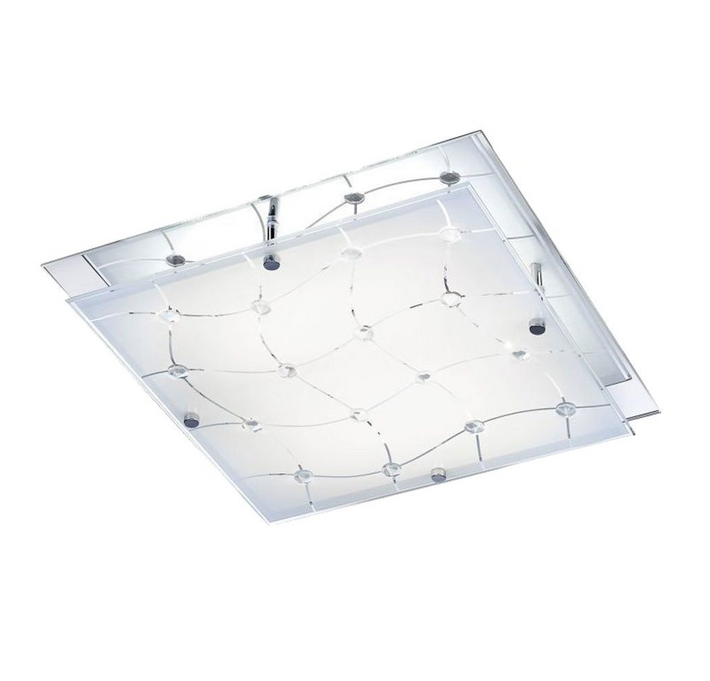 JUST LIGHT LED Deckenleuchte, LED-Leuchtmittel fest verbaut, Warmweiß, Deckenlampe Deckenleuchte Wohnzimmerlampe LED Kristalllampe chrom von JUST LIGHT