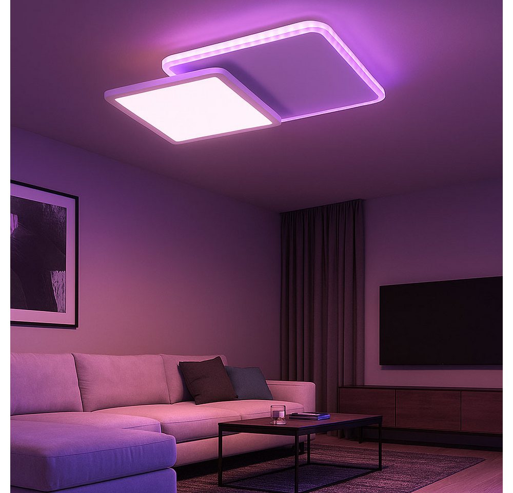 JUST LIGHT LED Deckenleuchte, LED-Leuchtmittel fest verbaut, Warmweiß, Neutralweiß, LED Deckenleuchte Farbwechsel rechteckig Deckenlampe dimmbar JUST LIGHT LED Deckenleuchte, LED-Leuchtmittel fest verbaut, Warmweiß, Neutralweiß, LED Deckenleuchte Farbwechsel rechteckig Deckenlampe dimmbar von JUST LIGHT