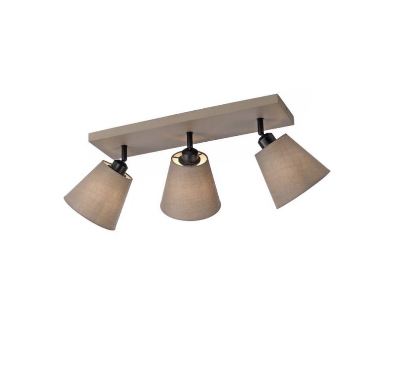 JUST LIGHT LED Deckenleuchte LED Deckenlampe RIALA Stoffschirm, schwenkbar, 3xE27/40W, Spots schwenkbar mit Stoffschirmen von JUST LIGHT