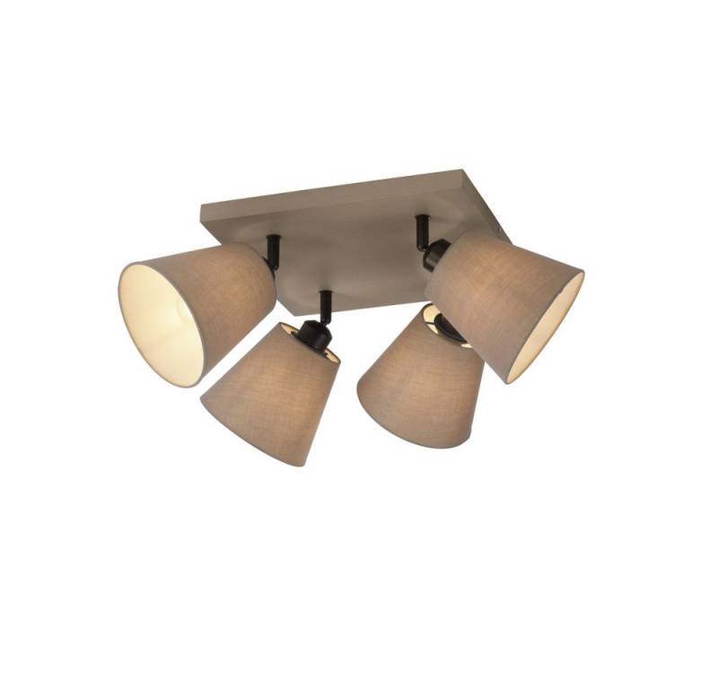 JUST LIGHT LED Deckenleuchte LED Deckenlampe RIALA Stoffschirm, schwenkbar, 4xE27/40W, Spots schwenkbar mit Stoffschirmen von JUST LIGHT