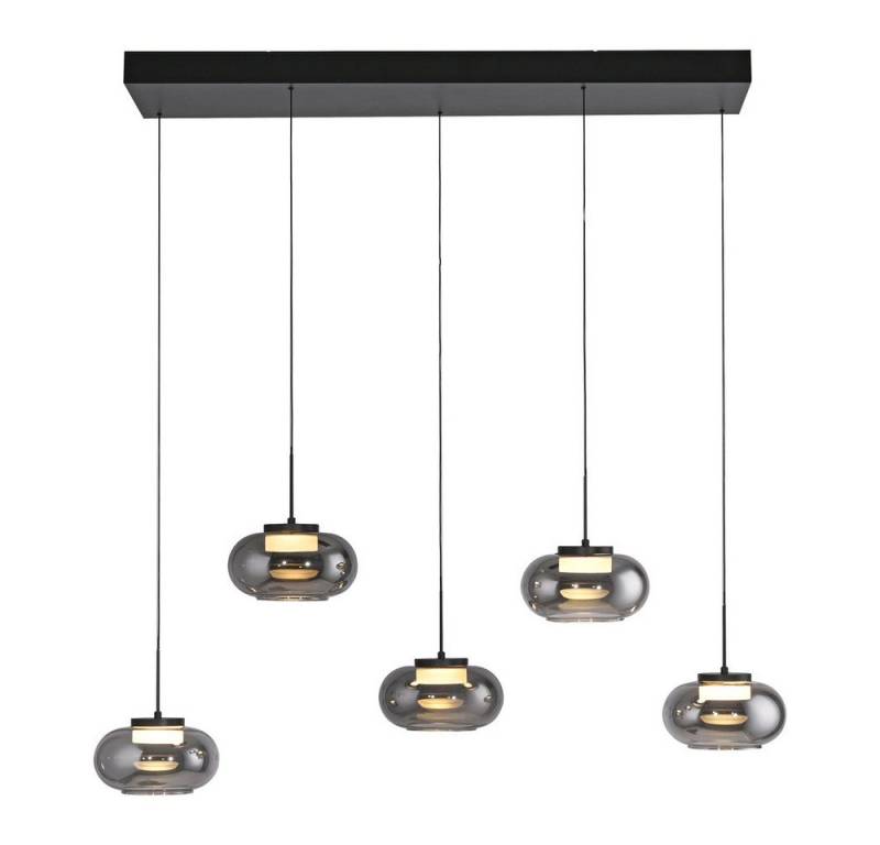 JUST LIGHT LED Pendelleuchte LED Pendellampe SW SIA, höhenverstellbar, 5x LED Board 6W, warmweiß, Rauchglas, höhenverstellbar, Lichtfarbe warmweiß von JUST LIGHT