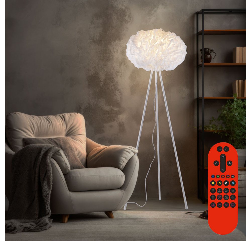 etc-shop LED Stehlampe, Leuchtmittel inklusive, Kaltweiß, Warmweiß, Neutralweiß, Tageslichtweiß, Stehlampe Standlampe App dimmbar Fernbedienung LED RGB von etc-shop