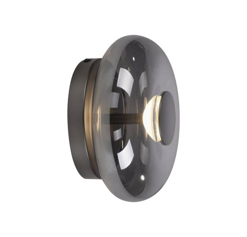 JUST LIGHT LED Tischleuchte LED Wandlampe POSH, dimmbar, Memoryfunktion, 1xLED-Board/7,40W, dimmbar per Schnurschalter, Rauchglas rund grau von JUST LIGHT