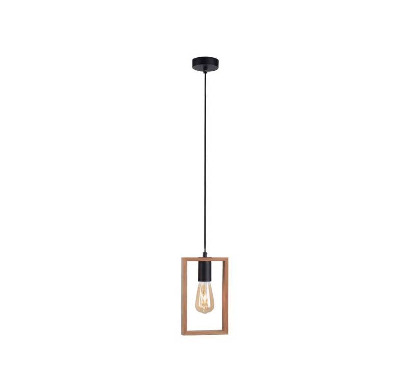 JUST LIGHT Pendelleuchte, Leuchtmittel nicht inklusive, Pendelleuchte Hängelampe Esszimmerlampe Deckenleuchte Holz Schwarz H von JUST LIGHT