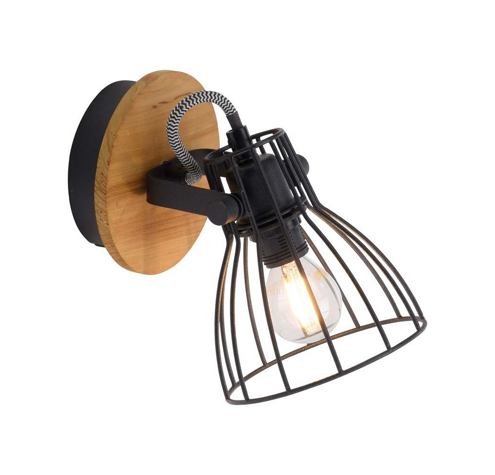 JUST LIGHT Wandleuchte, Leuchtmittel nicht inklusive, Wandlampe Wandleuchte Leselampe Industrial Bettlampe Gitter Holzlampe von JUST LIGHT