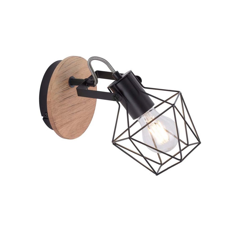 JUST LIGHT Wandleuchte, Wandleuchte Wandstrahler Spotlampe Schlafzimmerlampe Holz-Natur L 28,5 von JUST LIGHT