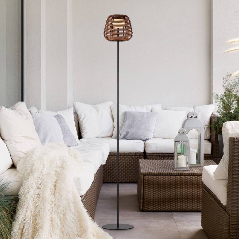 JUST LIGHT. LED-Akku-Stehlampe Askia, Rattan, IP54, Touchdim von JUST LIGHT. GmbH