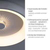 JUST LIGHT.  LED Deckenleuchte VERTIGO, CCT, dimmbar, Fernbedienung,  Ø46,5 cm,  Kristall-Effekt von JUST LIGHT