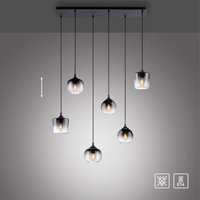 Pendelleuchte GREEN ZEA, 6x E14/25 Watt max., rauchfarbene Gläser, Schwarz Pendelleuchte GREEN ZEA, 6x E14/25 Watt max., rauchfarbene Gläser, Schwarz von JUST LIGHT