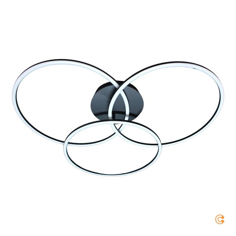 Just Light Led Deckenleuchte Lampe Ivanka Ringe Schwarz Dimmbar Wohnzimmer  B-Ware von JUST LIGHT.