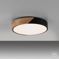 LED Deckenleuchte BILA, 1xLED-Board/24W, 3000K, Ø32cm, Schwarz von JUST LIGHT