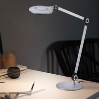 LED Tischleuchte Schreibtischleuchte verstellbar Tischlampe mit Touchdimmer, CCT, Alu weiß, 9W 550Lm warmweiß-kaltweiß, H 51-103 cm von JUST LIGHT