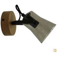 [NEUWERTIG] B-Ware Just Light Wandstrahler Leuchte Green Langström Glasschirm Holz Hell Schwarz von JUST LIGHT.