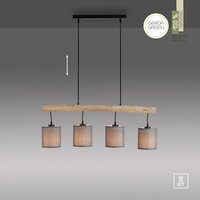 Pendelleuchte GREEN TRIBU, 4x E27/10,00Watt max., Eukalyptusholz, Taupe von JUST LIGHT