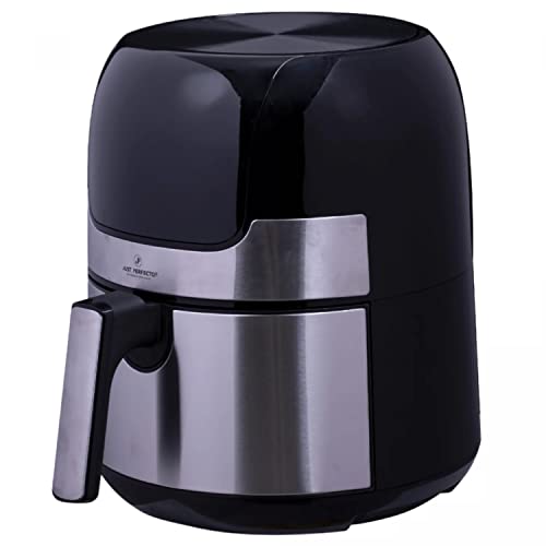 Just Perfecto Heißluftfritteuse 3,5L mit LED Touch - Airfryer bis 200°C - fritöse ohne Öl für 500g - 1400W Air Fryer mit 9 Programmen - Heißluft Fritteuse ohne Fett - Heissluftfriteuse für Pommes von JUST PERFECTO HOUSEHOLD APPLIANCES